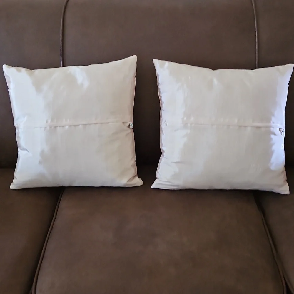 Throw Pillow Cover Set Elegant Thai Elephant Sequin Embroidered Set - 1980's